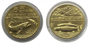 Словакия 5 Евро 2025 Дунайский лосось