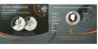 20 Евро Германия 2017 Иоганн Иоахим Винкельман Пруф