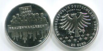 20 Евро Германия 2019 100 лет Женскому Избирательному Праву