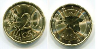 20 Центов Эстония 2011 Регулярная