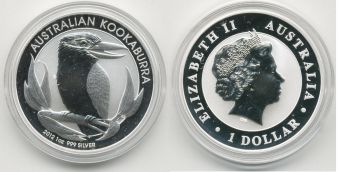 Доллар 2012 Кукабурра Серебро Пруф Унция