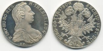 Австрия Талер Мария Терезия 1780 SF Рестрайк
