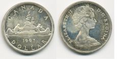 Доллар Канада 1965 год Каноэ серебро (3)   