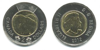 Канада 2 доллара 2012 Медведь
