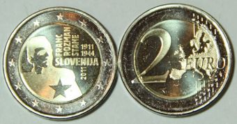2 Евро Словения 2011 год Франц Розман