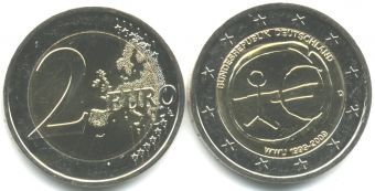 2 Евро Германия 2009 D 10 лет Экономического и Валютного союза