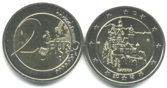 2 Евро Германия 2012 D замок Нойшванштайн