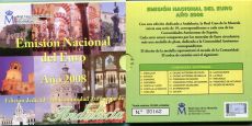 Испания 2008 Официальный годовой набор Евро монет Андалусия (8 монет)             