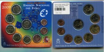 Испания 2009 Официальный годовой набор Евро монет