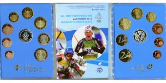 Словакия 2010 Официальный годовой набор Евро монет Ванкувер Пруф  