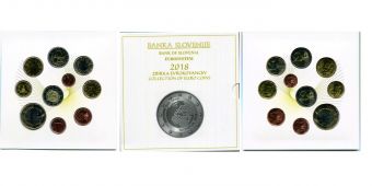 Словения 2018 Официальный Годовой набор Евро монет BU (10 монет) 