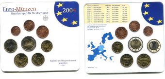 Германия 2004 D Официальный годовой набор Евро монет
