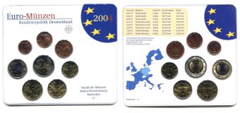Германия 2004 G Официальный годовой набор Евро монет