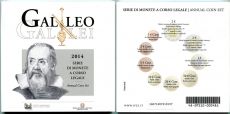 Италия 2014 Официальный Годовой набор Евро монет Галилей