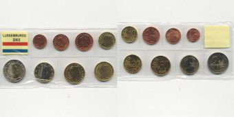 Годовой набор Евро монет Люксембург 2003