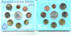 Сан-Марино 2003 Официальный годовой набор Евро монет + 5 Евро Серебро   