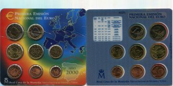 Испания 2000 Официальный годовой набор Евро монет