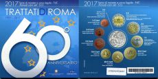 Италия 2017 Официальный Годовой набор + 5 Евро Римский Договор (10 монет)   