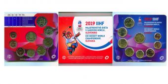 Словакия 2019 Официальный годовой набор Евро монет Хоккей  BU (8 монет)