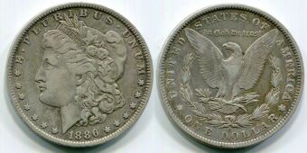 Доллар США 1886 Морган доллар
