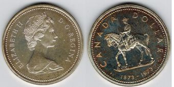 Доллар Канада 1973 год, Горная Полиция, серебро,  