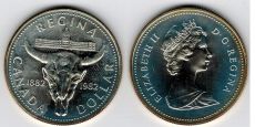 Доллар Канада 1982 Серебро Череп Бизона