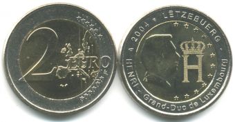 2 Евро Люксембург 2004 Герцог Анри Нассау