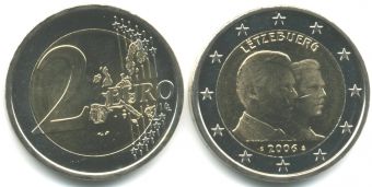 2 Евро Люксембург 2006 25 лет принцу Гийому