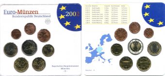 Германия 2002 D Официальный годовой набор Евро монет