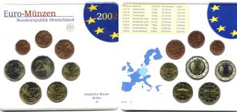 Германия 2002 A Официальный годовой набор Евро монет