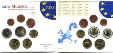 Германия 2002 A Официальный годовой набор Евро монет      