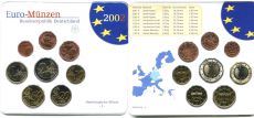 Германия 2002 J Официальный годовой набор Евро монет       