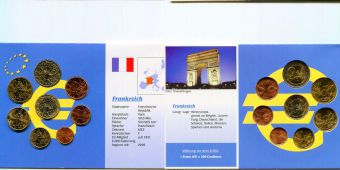 Франция 1999-2001 набор Евро монет    