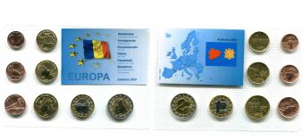 Набор пробных монет Евро Андорра 2014