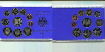 Германия 1996 D Официальный годовой набор монет Пруф