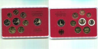 Германия 2008 D Официальный годовой набор (9 монет) Пруф