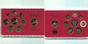 Германия 2009 D Официальный годовой набор (9 монет) Пруф