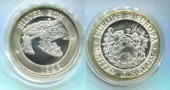 Великобритания Серебряный Экю 1993