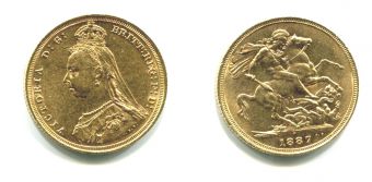 1 Соверен Англия 1887 Виктория