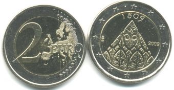2 Евро Финляндия 2009 200 лет автономии Финляндии