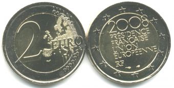 2 Евро Франция 2008 Председательство в ЕС