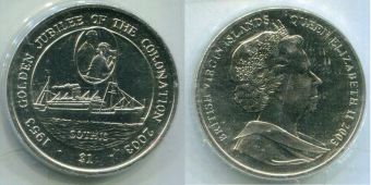 Британские Виргинские острова 1 Доллар 2003 Корабль Готика