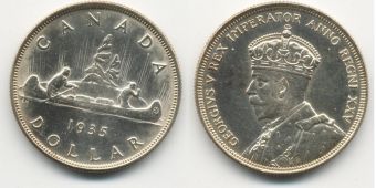 Доллар Канада 1935 год, Серебро 