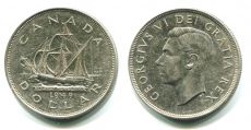 Доллар Канада 1949 год Ньюфаундленд Парусник Серебро (4)      