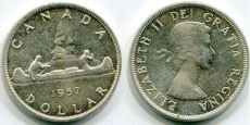Доллар Канада 1957 год Серебро       
