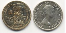 Доллар Канада 1958 год Британская Колумбия Серебро (2)    