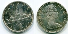 Доллар Канада 1966 год Каноэ серебро (1)  