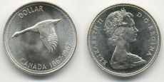 Доллар Канада 1967 Серебро Летящий Гусь (2) 