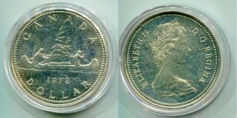 Доллар Канада 1972 Серебро Индейцы на Каноэ