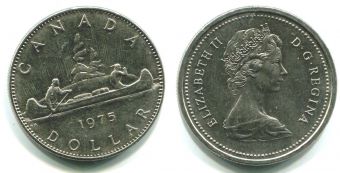 Доллар Канада 1975 Индейцы на Каноэ